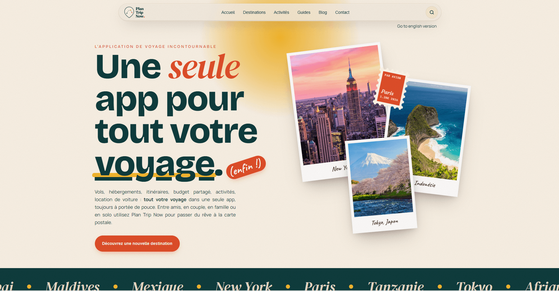 Plan Trip Now - Site web